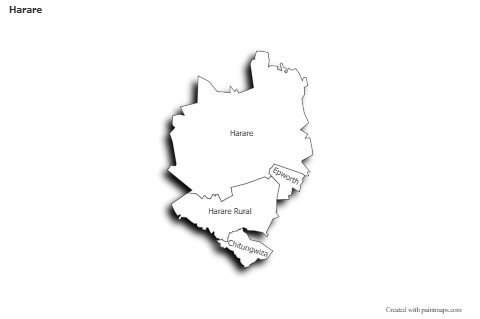 Sample Maps for Harare (black-white,shadowy)