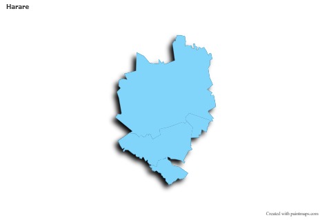 Sample Maps for Harare (blue,outline,shadowy)