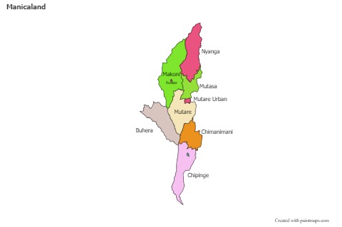 Contoh Peta untuk Manicaland (berwarna)