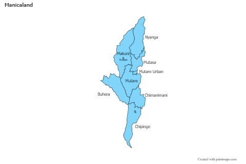 Contoh Peta untuk Manicaland (biru)