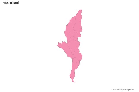 Contoh Peta untuk Manicaland (merah jambu,garis besar)