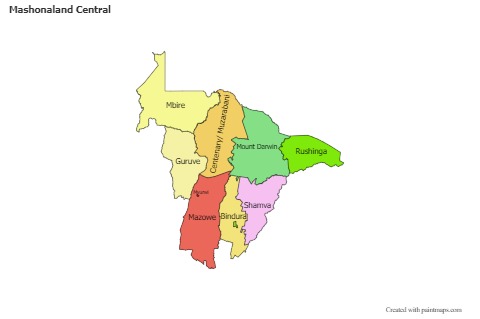 Sample Maps for Mashonaland Central (colored)