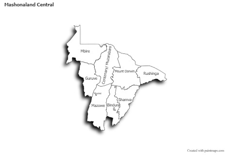 Sample Maps for Mashonaland Central (black-white,shadowy)