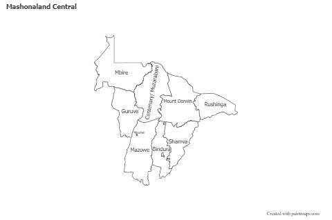 Sample Maps for Mashonaland Central (black-white)