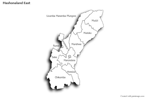 Sample Maps for Mashonaland East (black-white,shadowy)
