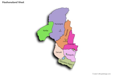 Sample Maps for Mashonaland West (colored,shadowy)