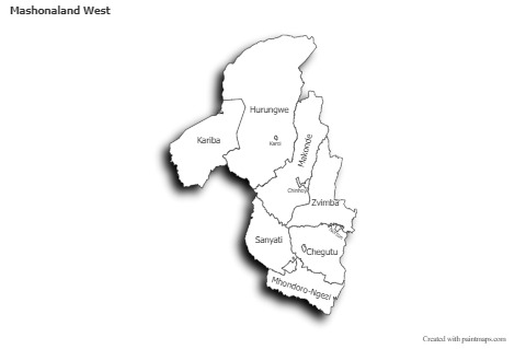Sample Maps for Mashonaland West (black-white,shadowy)