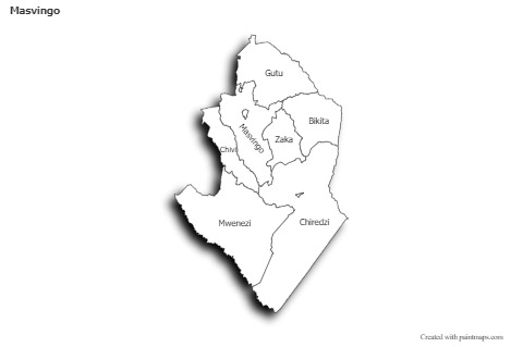 Sample Maps for Masvingo (black-white,shadowy)