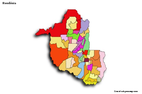 Sample Maps for Rondônia (colored,shadowy)