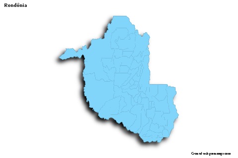 Sample Maps for Rondônia (blue,outline,shadowy)
