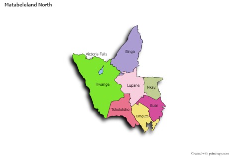 Sample Maps for Matabeleland North (colored,shadowy)