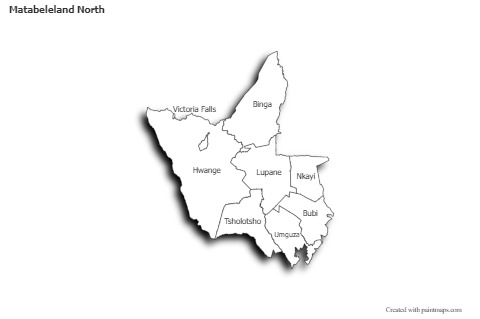 Sample Maps for Matabeleland North (black-white,shadowy)