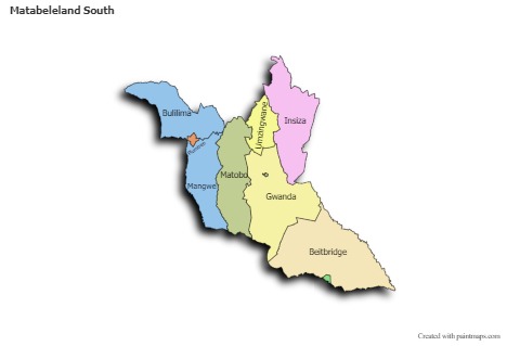 Sample Maps for Matabeleland South (colored,shadowy)