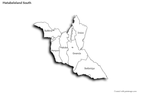 Sample Maps for Matabeleland South (black-white,shadowy)