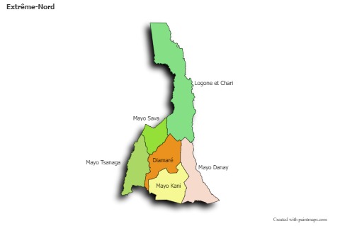 Sample Maps for Extrême-Nord (colored,shadowy)