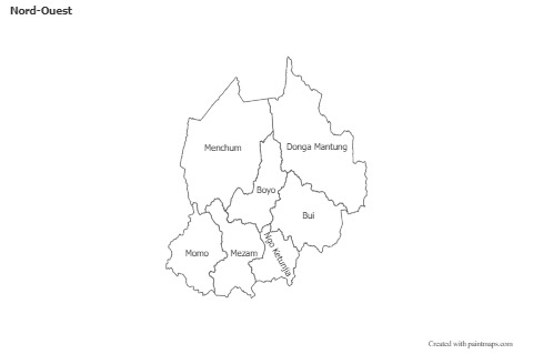 Contoh Peta untuk Nord-Ouest (hitam-putih)
