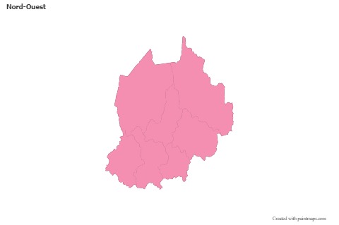 Contoh Peta untuk Nord-Ouest (merah jambu,garis besar)