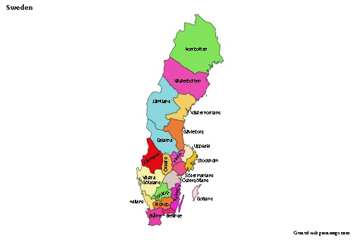Sample Maps for Sweden (colored)