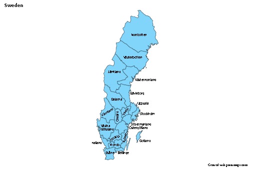 Sample Maps for Sweden (blue)