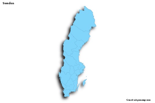 Sample Maps for Sweden (blue,outline,shadowy)