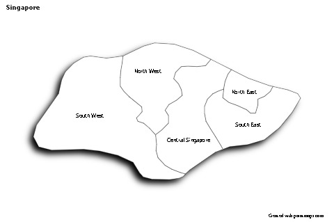 Contoh Peta untuk Singapura (hitam-putih,bayangan)