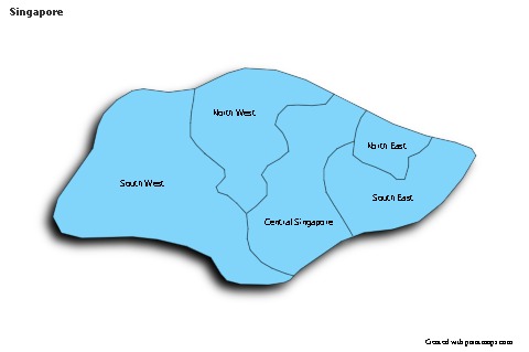 Contoh Peta untuk Singapura (biru,bayangan)