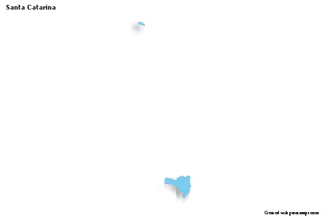 Mapas de muestra para Santa Catarina (azul,contorno,sombrío)