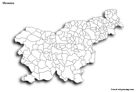 Sample Maps for Slovenia (black-white,shadowy)