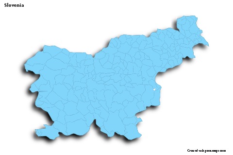 Sample Maps for Slovenia (blue,outline,shadowy)