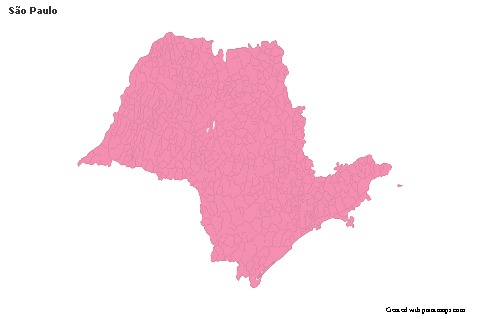 São Paulo için Örnek Haritalar (pembe,anahat)