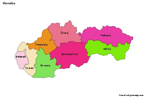 Sample Maps for Slovakia (colored)