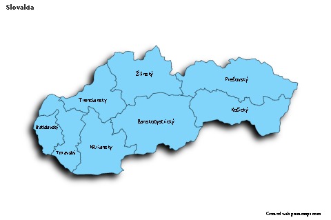 Sample Maps for Slovakia (blue,shadowy)