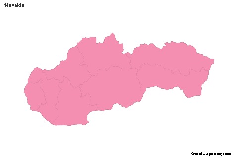 Sample Maps for Slovakia (pink,outline)