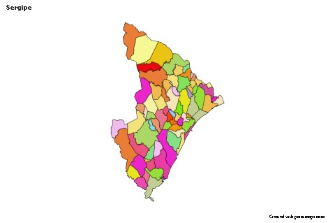 Exemplos de mapas para Sergipe (colorido)