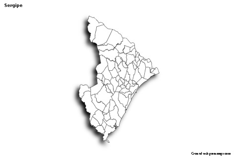 Exemplos de mapas para Sergipe (preto-branco,sombra)