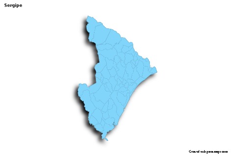 Exemplos de mapas para Sergipe (azul,contorno,sombra)