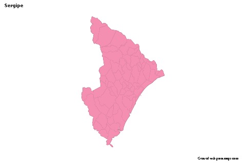 Exemplos de mapas para Sergipe (rosa,contorno)