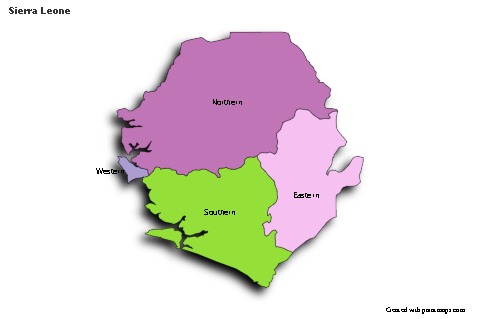 Sample Maps for Sierra Leone (colored,shadowy)