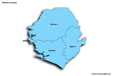 Sample Maps for Sierra Leone (blue,shadowy)