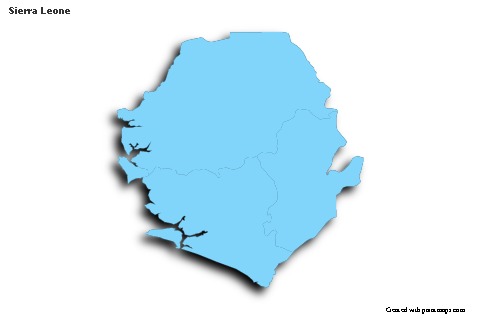 Sample Maps for Sierra Leone (blue,outline,shadowy)