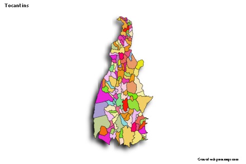 Mapas de muestra para Tocantins (coloreado,sombrío)