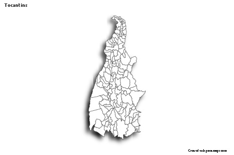 Mapas de muestra para Tocantins (blanco-negro)