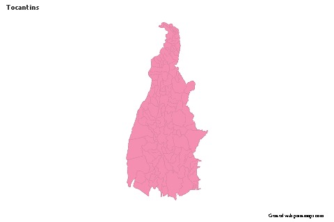 Mapas de muestra para Tocantins (rosa,contorno)