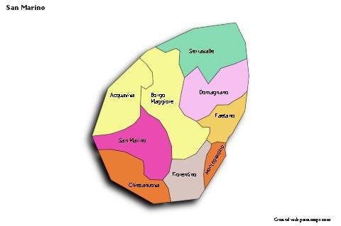 Sample Maps for San Marino (colored,shadowy)