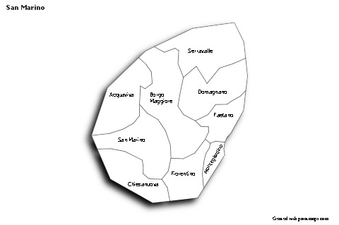 Sample Maps for San Marino (black-white,shadowy)