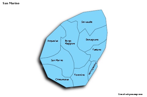 Sample Maps for San Marino (blue,shadowy)