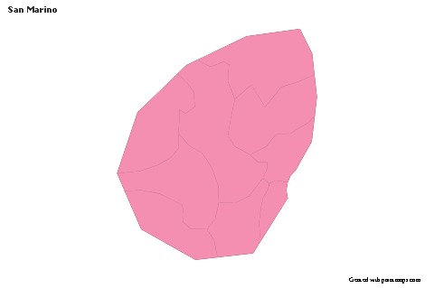 Sample Maps for San Marino (pink,outline)