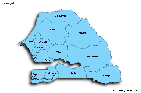 Sample Maps for Senegal (blue,shadowy)