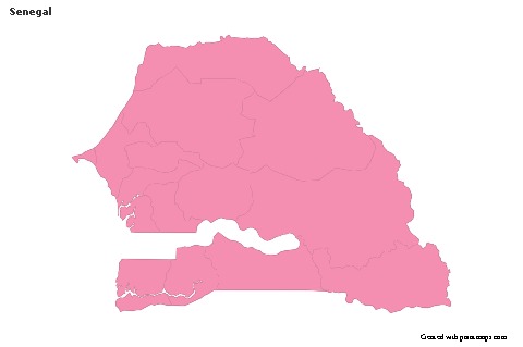 Sample Maps for Senegal (pink,outline)