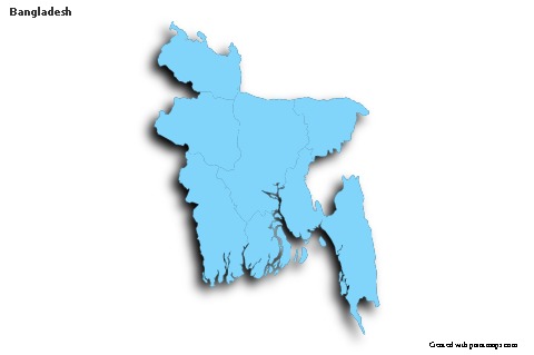 Sample Maps for Bangladesh (blue,outline,shadowy)